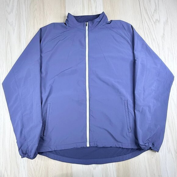 Peter Millar Crown Sport Mens Blue Full Zip Windbreaker Jacket Size XL - Picture 1 of 12